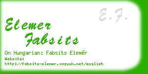 elemer fabsits business card